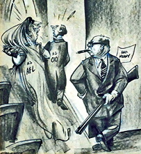 photo of labor cartoon