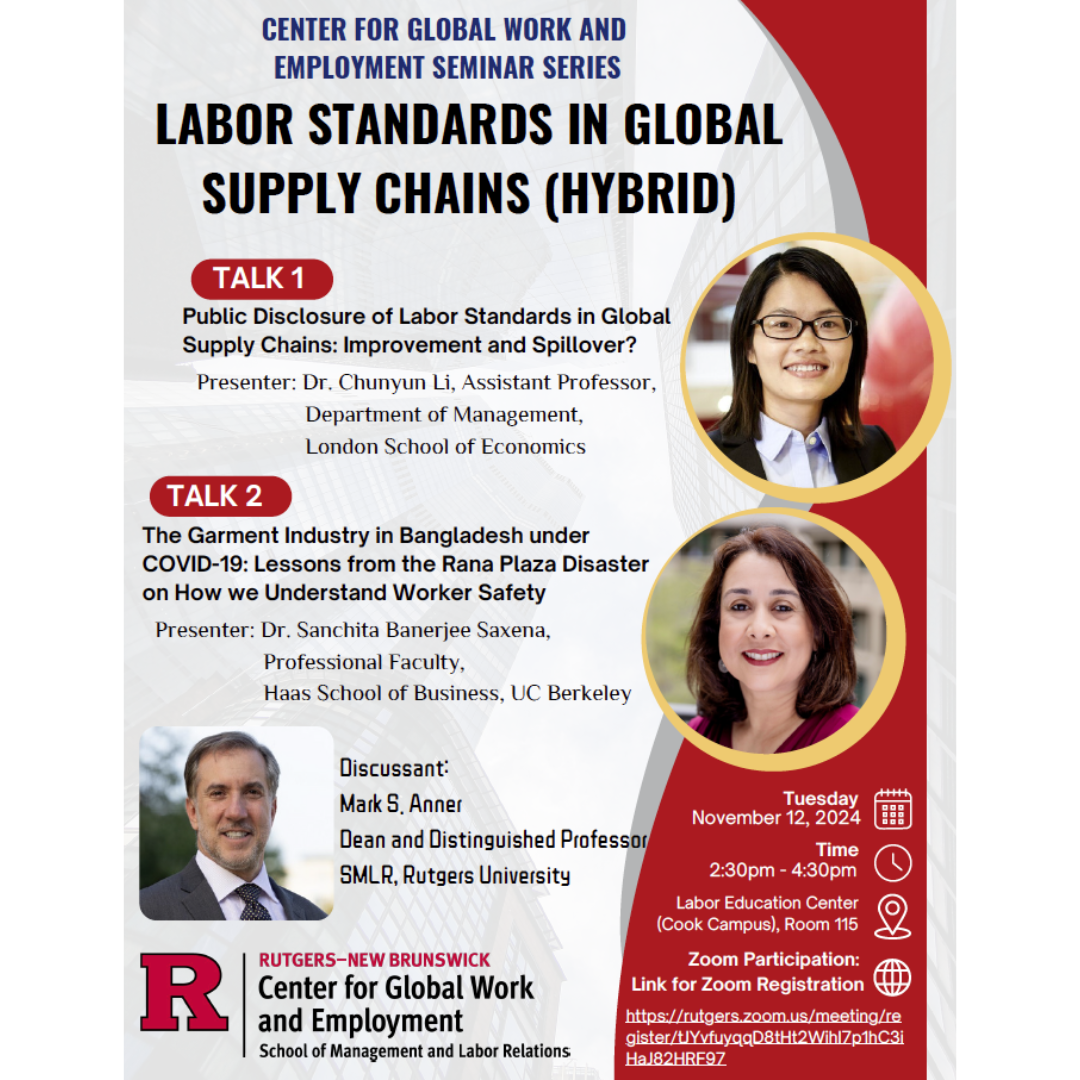 Image of CGWE Labor Standards in Global Supply Chains Event Flyer