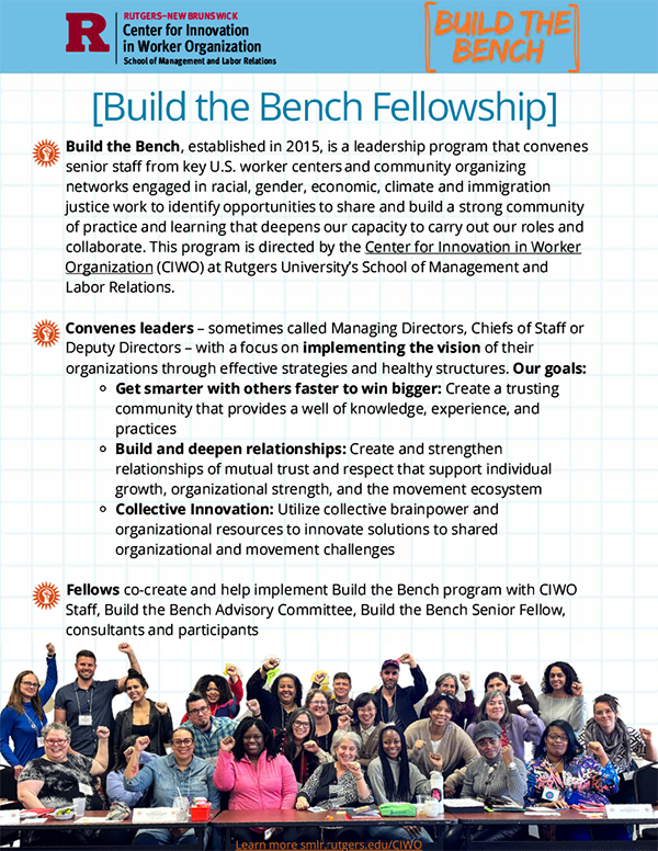 Image of Build the Bench Fellowships flyer