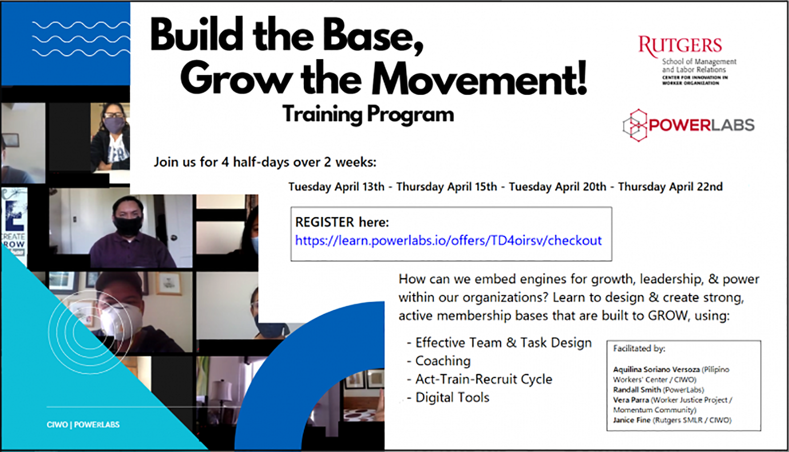 Flyer of Build the Base, Grow the Movement