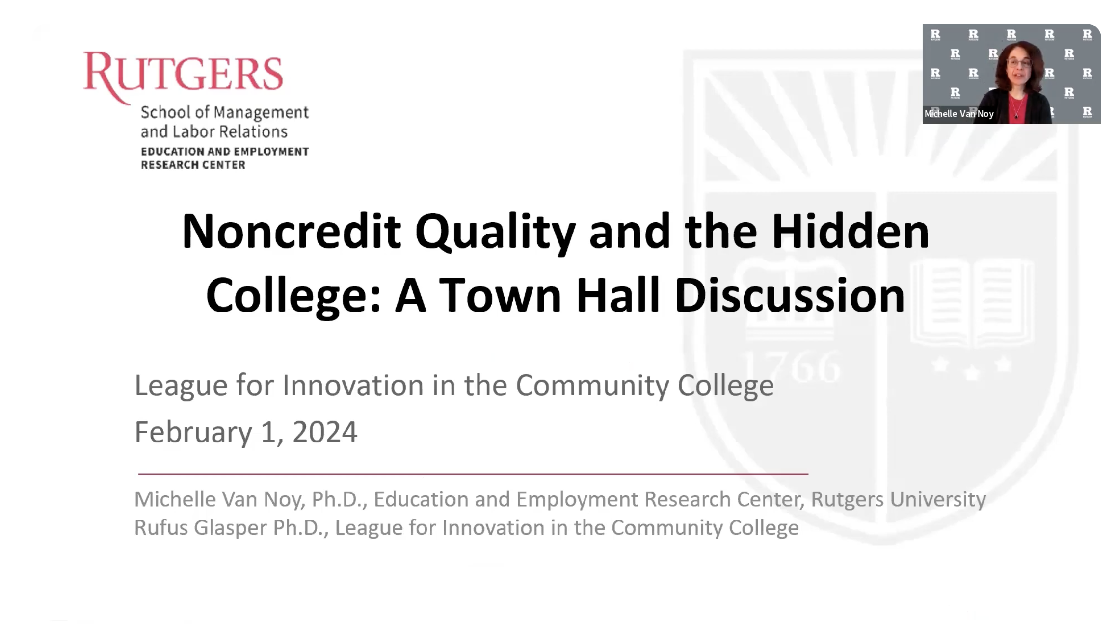 Image of townhall discussion cover slide