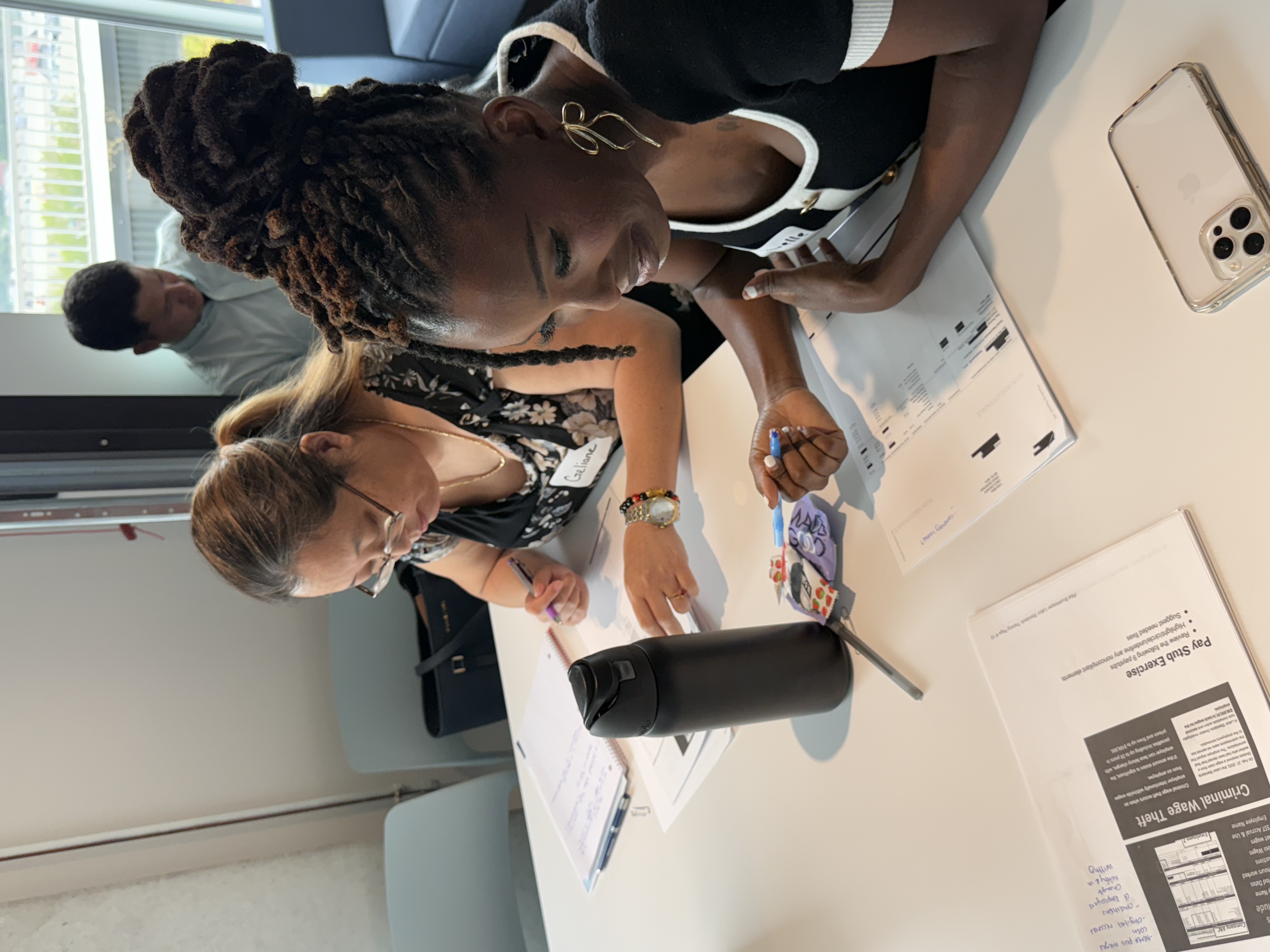 The day-long Small Business Labor Compliance training includes small group hands-on exercises to help community bookkeepers problem-spot issues and get to know one another. 