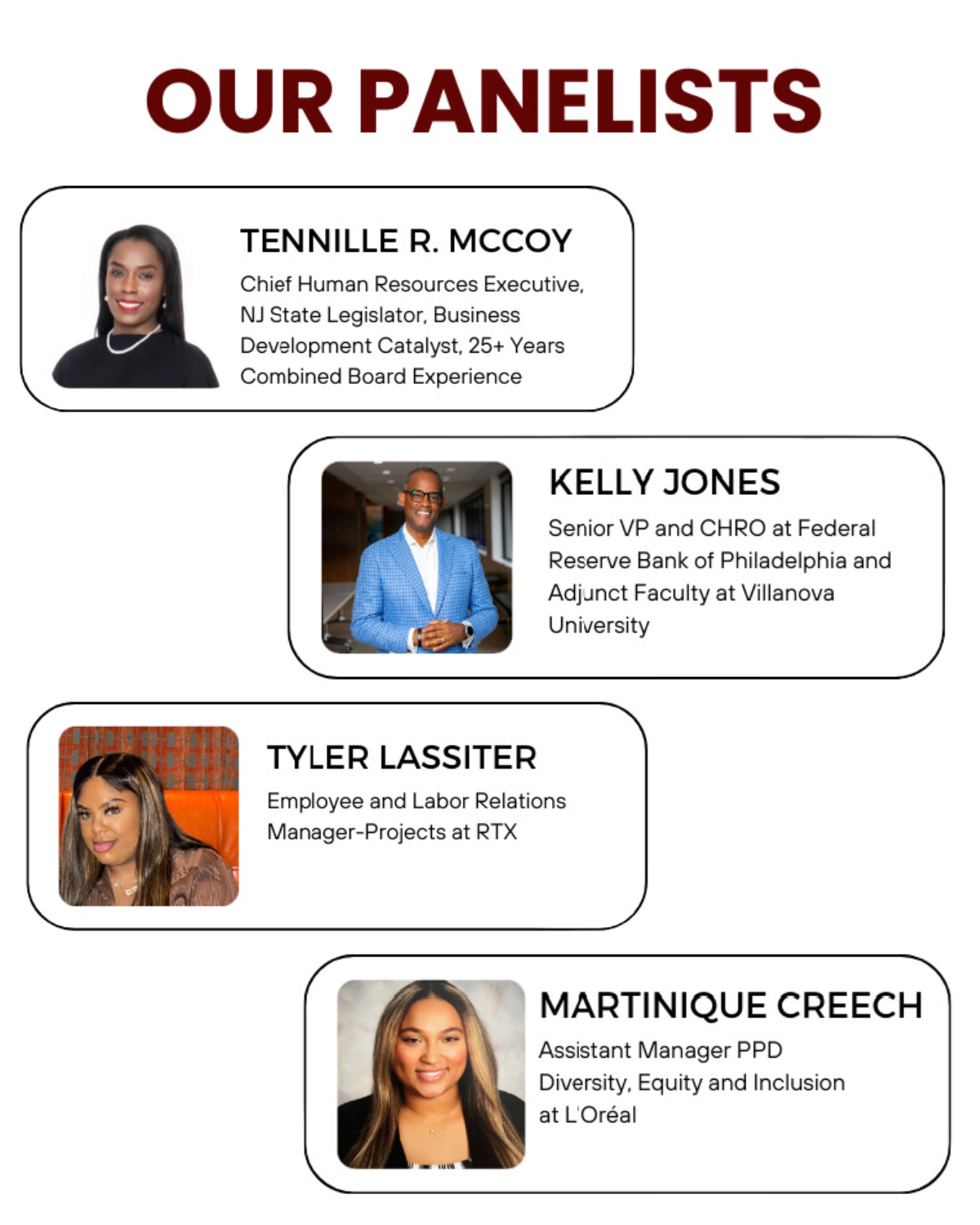 Image of Panelists for Voices of Impact event