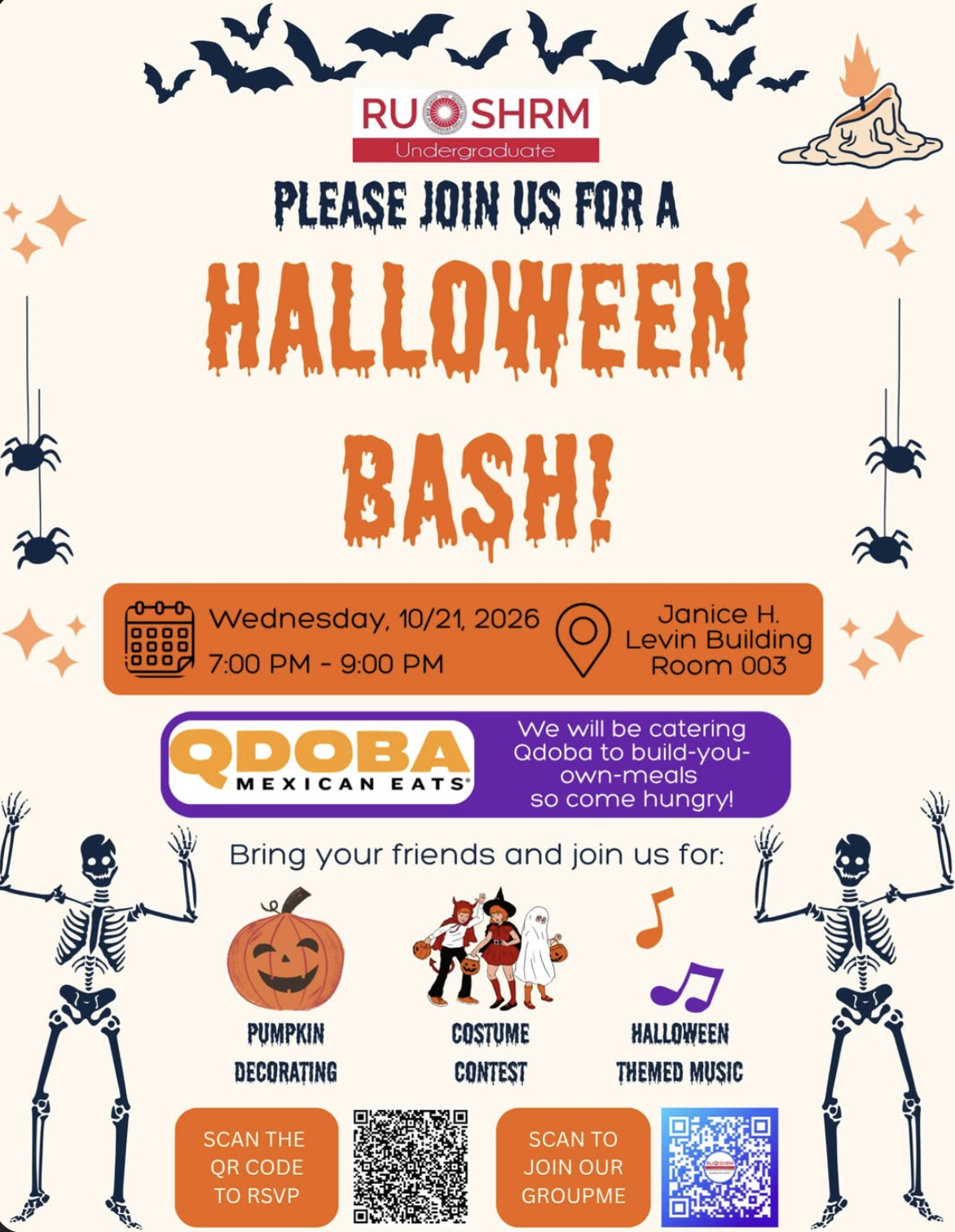 RUSHRM Undergrad Halloween Bash flyer