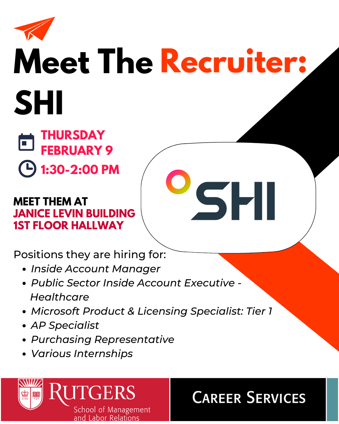 Career Services Meet the Recruiter SHI Event