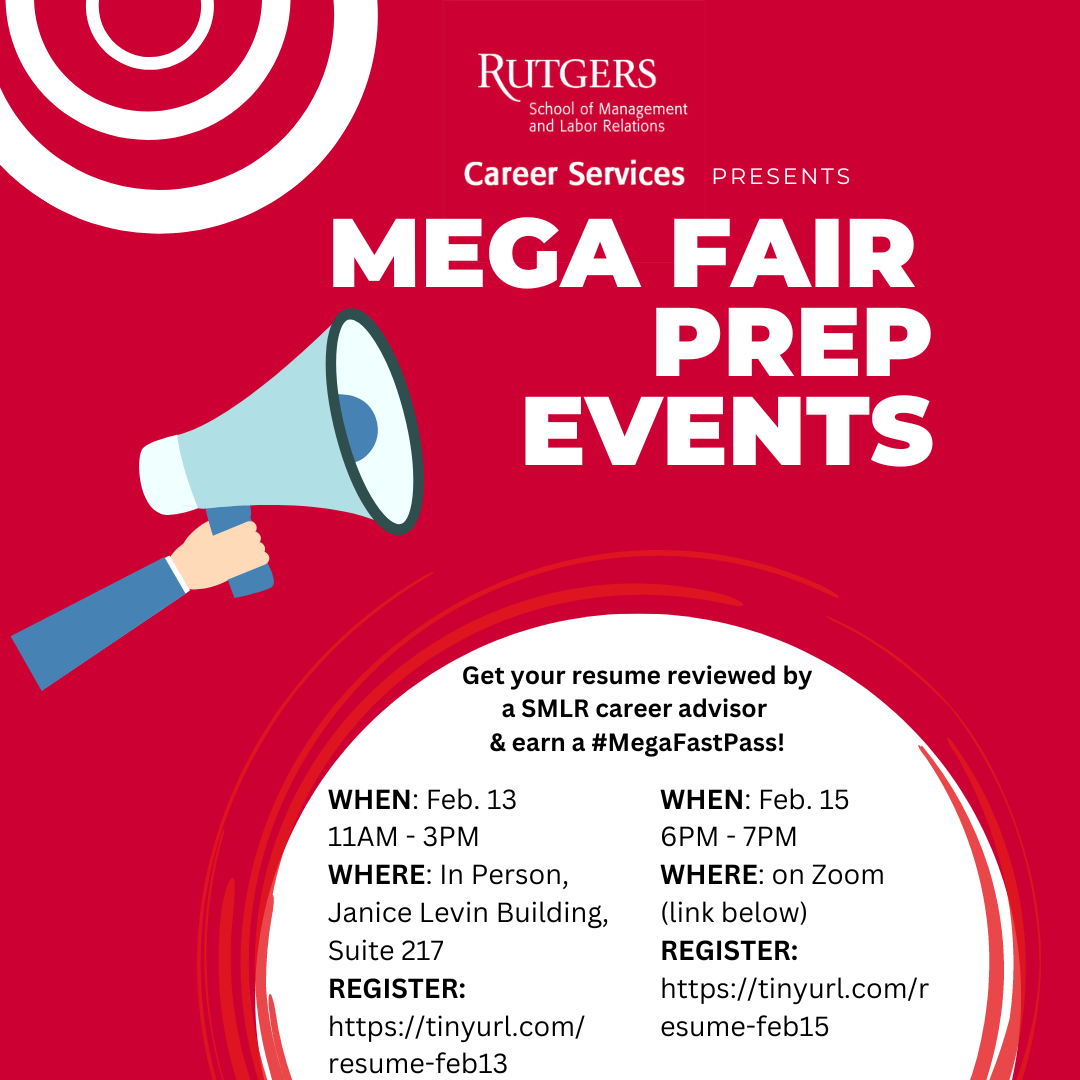 Career Services Mega Fair Prep Events Rutgers School of Management