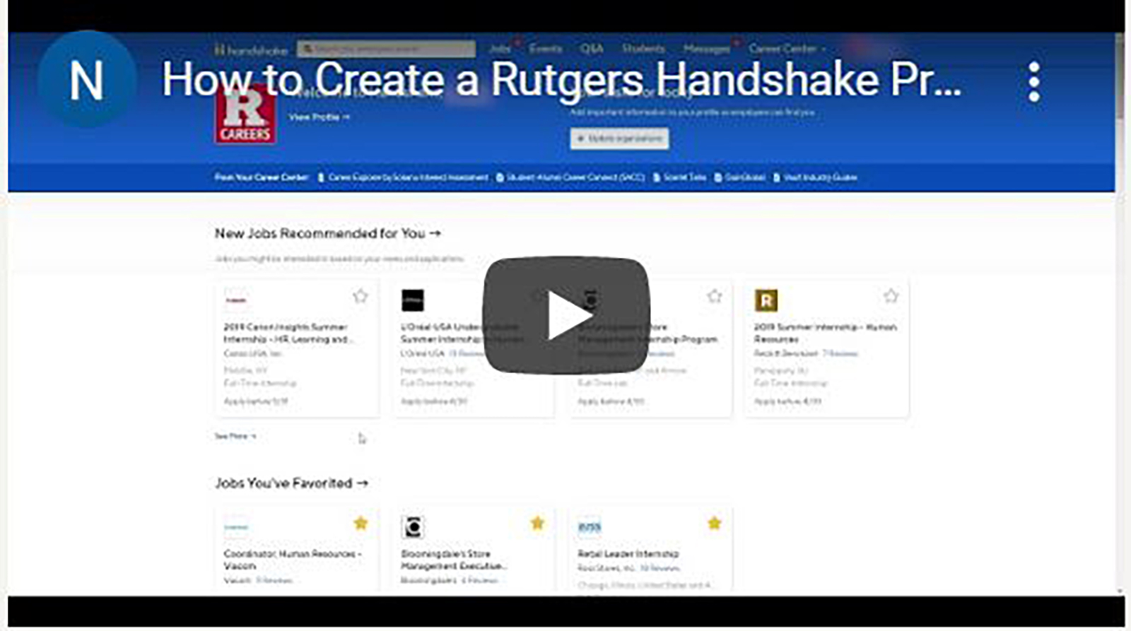 How To Create a Rutgers Handshake Profile