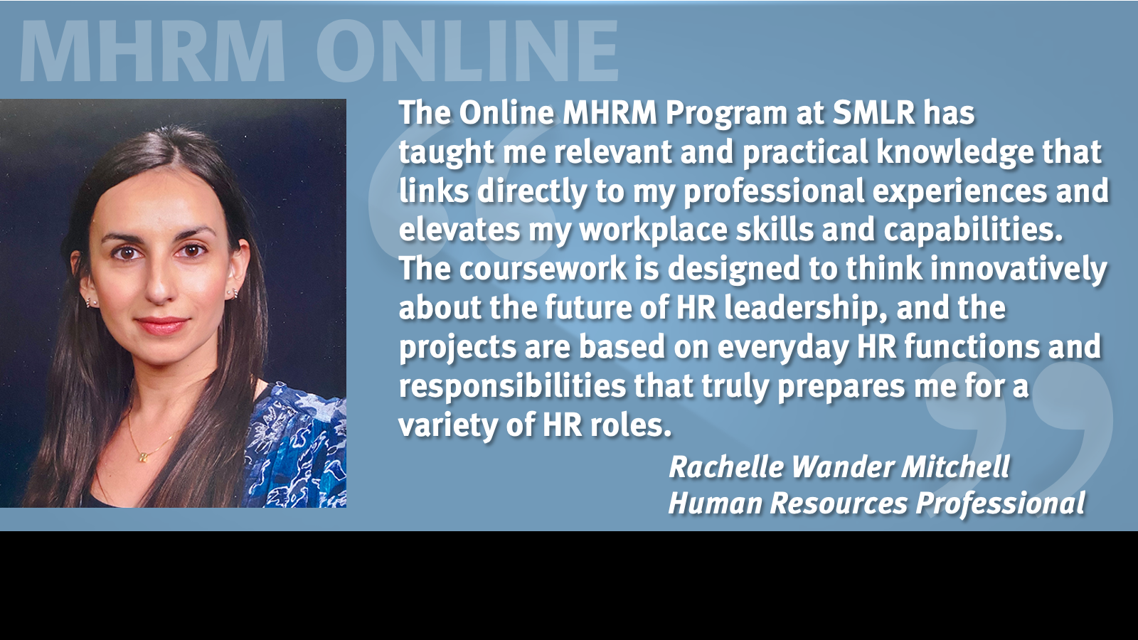 Image of Rachelle Mitchell Testimonial MHRM Online Program