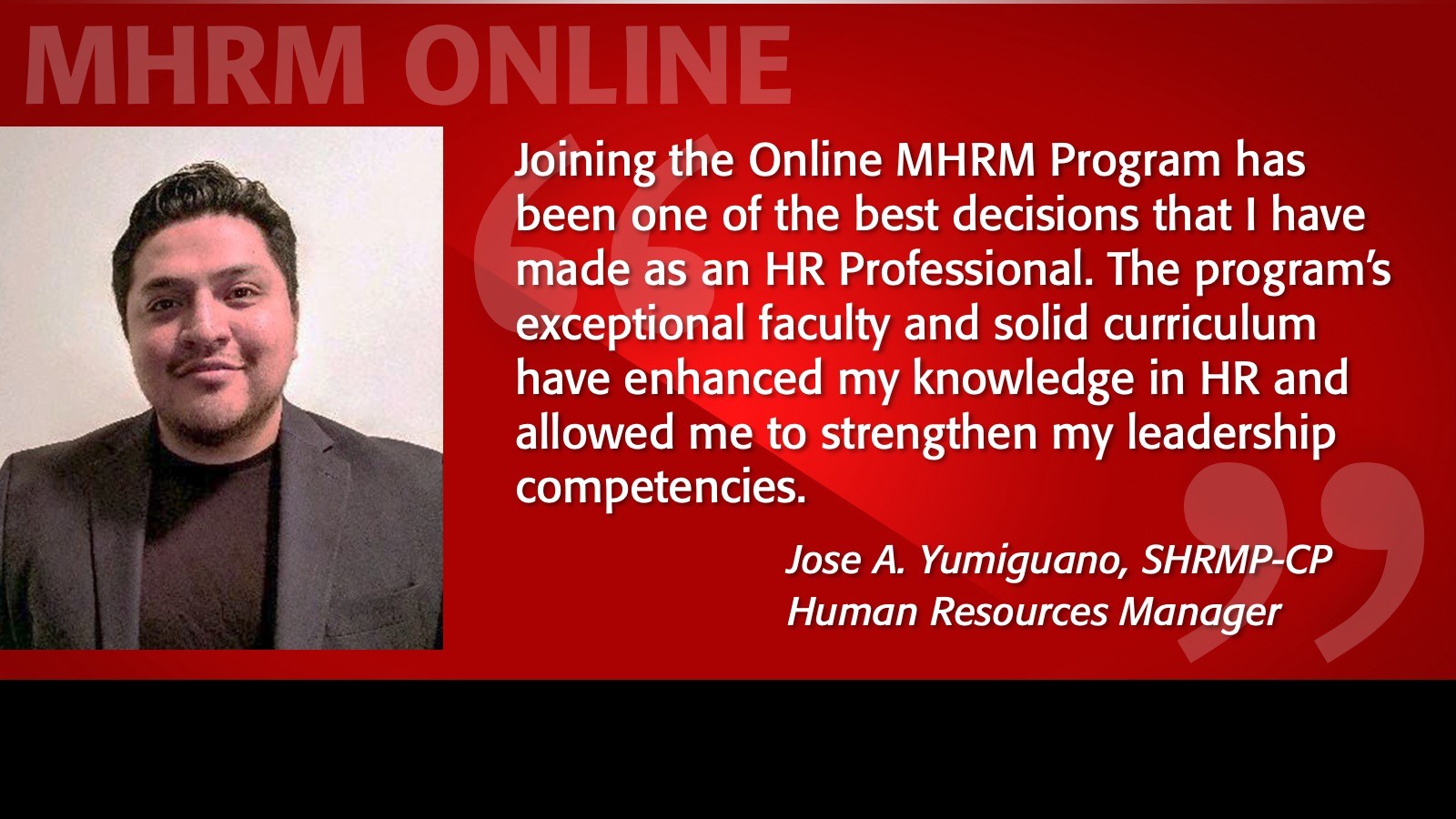 Image of Jose Yumiguano Testimonial MHRM Online