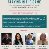 Flyer for Staying in the Game Virtual Panel Discussion