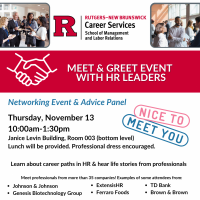 Image of flyer for Networking & Advice Panel with Senior HR Leaders