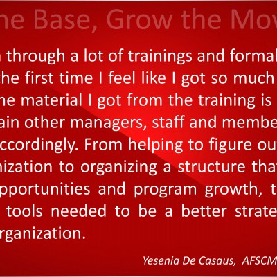 Quote from Yesenia De Casaus,  AFSCME UDW organizer
