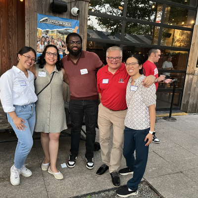 Group photo of 2025 SMLRAA Alumni Happy Hour attendees